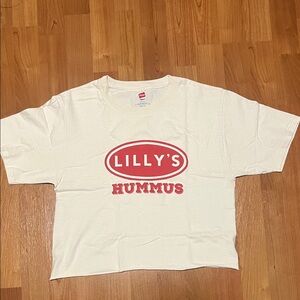Lilly’s hummus short sleeve graphic t shirt (cut at the bottom for crop)